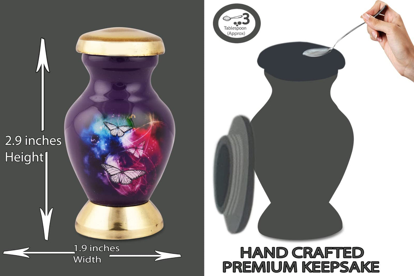 Purple Butterfly Keepsake Urn - Small Pack of 4