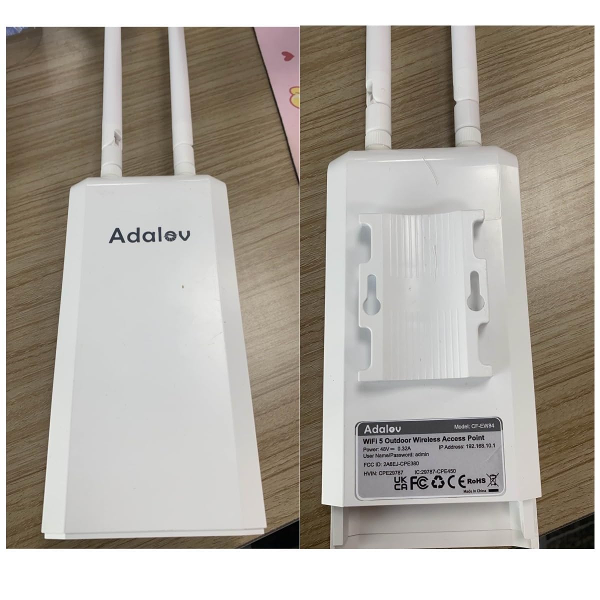 Dual Band Outdoor Access Point with Bracket Mount, Adalov 1200Mbps High Power Outdoor IP66 Weatherproof Access Point,Wireless Gigabit PoE Powered with 2.4GHz+5.8GHz