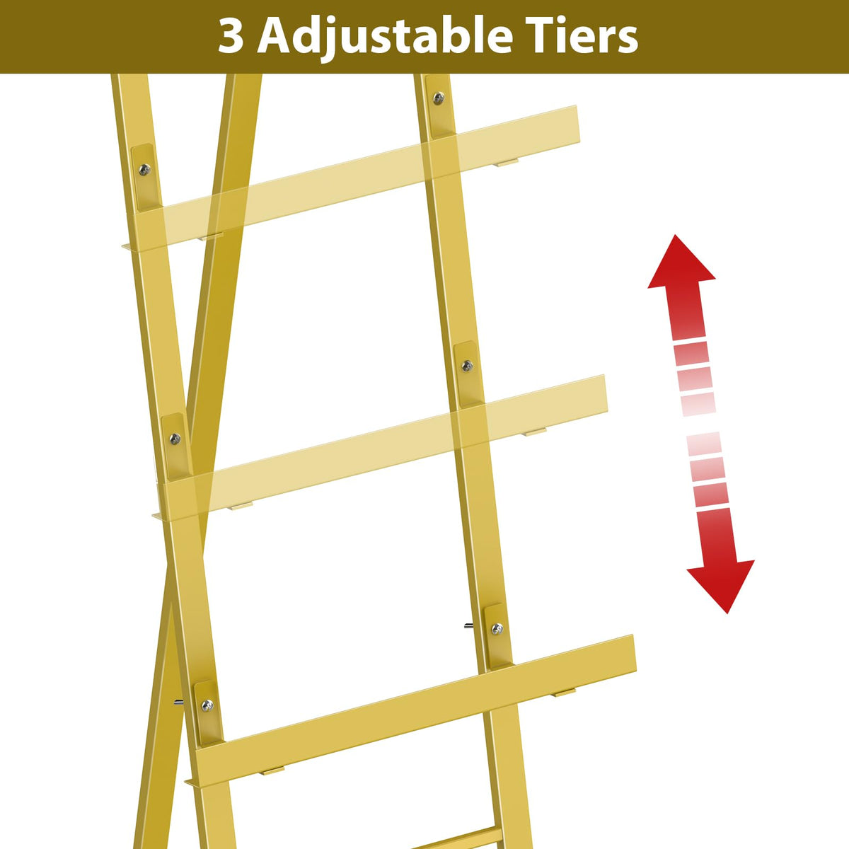 2 Pack Gold Easel Stand for Sign, Adjustable Metal Easels with Chain Support, Welcome Sign Stand for Painting, Display, Poster Picture, Wedding Sign (17" x 17" x 58")