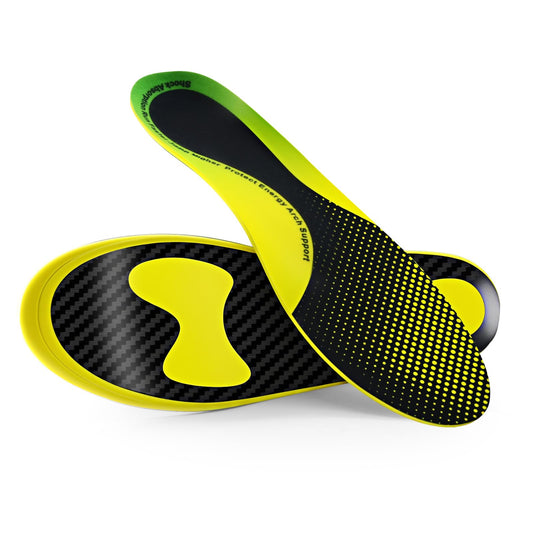 3/4 Length Orthotic Shoe Inserts for Heel & Foot Pain Relief, High Arch SupportOrthopedic Insoles,Plantar Fasciitis Arch Support Insoles for Women & Men (Yellow, US Men:9.5-10.5, Women:11-12)