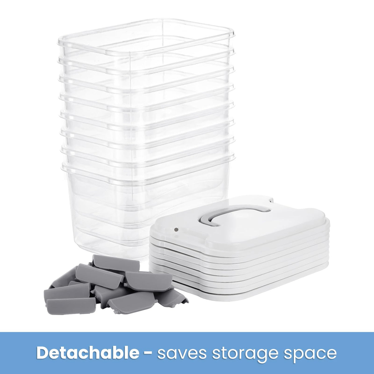 Elsjoy 8 Packs 5.5 Quart Plastic Storage Bins, Clear Storage Latch Box with Latching Lids, Stackable Organizing Bins Lidded Storage Container for Snacks, Cosmetics