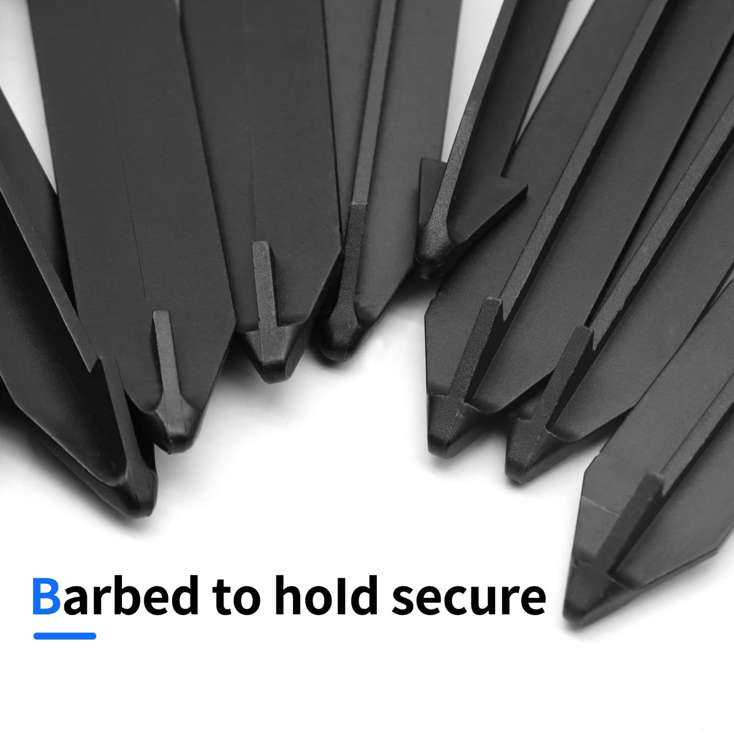 100 Pack 1/2 Inch Irrigation Tubing Hold Down Anchor Stakes, 3/4 x 4.33 Inch Drip Tubing Stakes for Garden, Greenhouse, Sprinkler and Landscaping, Non-Metal Pipe Clips