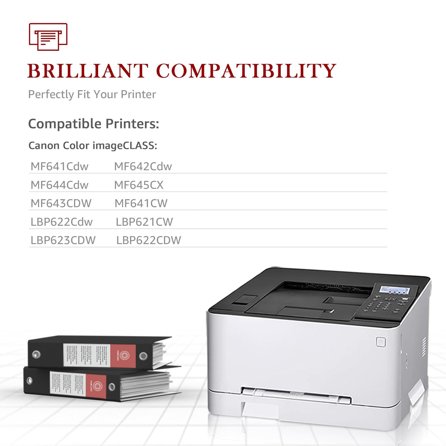 Toner Kingdom Compatible Toner Cartridge Replacement for Canon 054 CRG-054 for Canon Color ImageClass MF644Cdw MF642Cdw MF640C LBP622Cdw - 4Pack(1B 1C 1M 1Y)