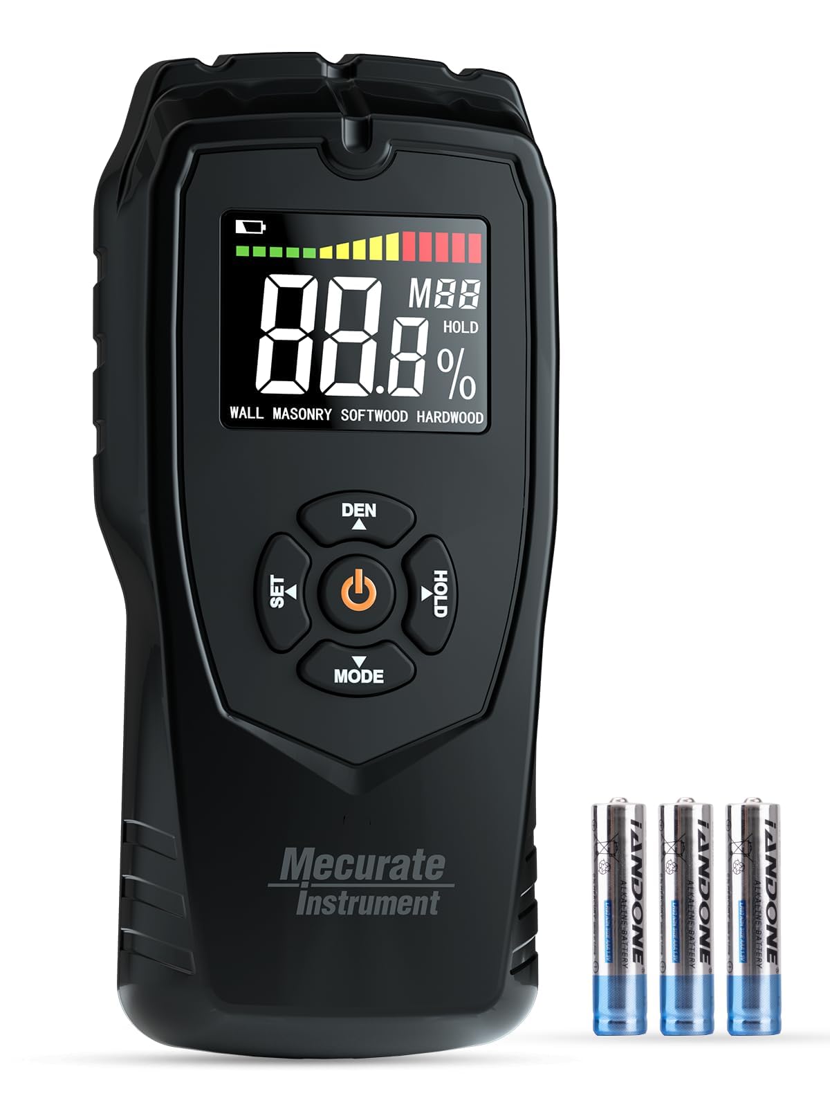 Pinless Moisture Meter, Moisture Detector for Walls, Caravan, Wood and Building Material, 4 Mode 9 Density Settings, Non-Destructive Moisture Detector with Backlit LCD and Alerts