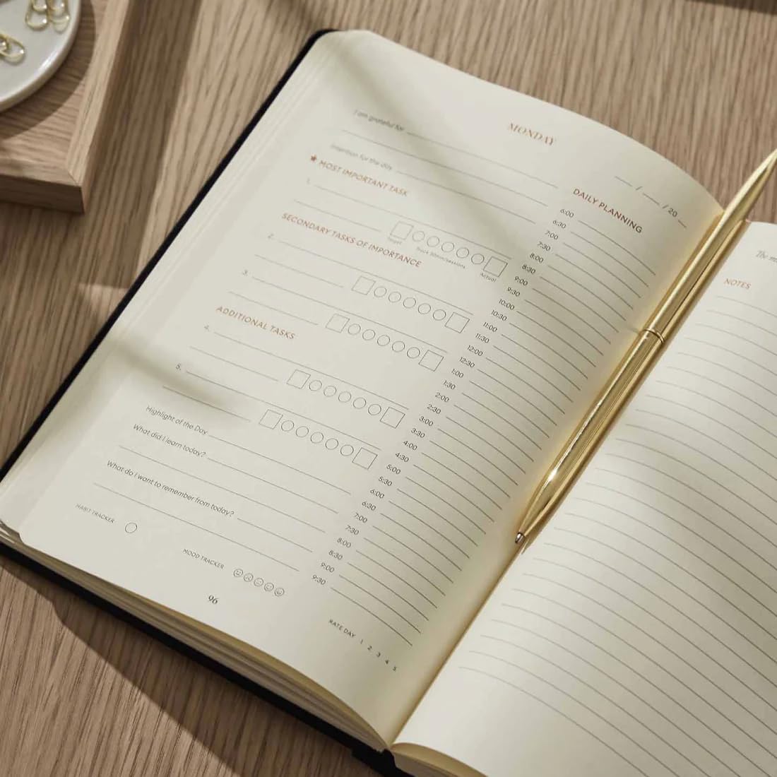Intelligent Change - 3-Month Productivity Planner, Productivity Tools for Time-Management and Mindfulness, Tear-Out To-Do List, A5 Undated Quarterly Planner, Black