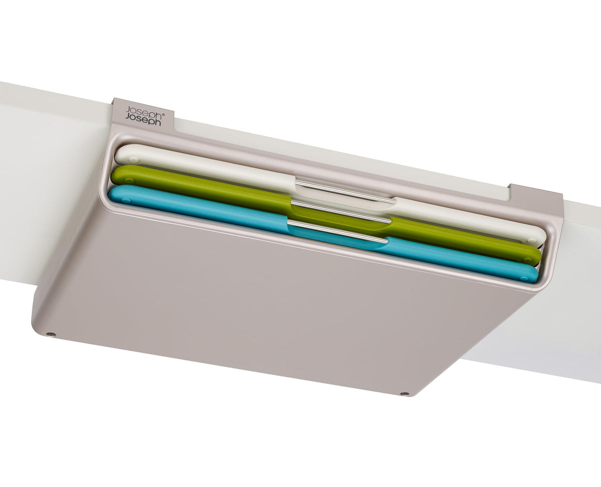 Joseph Joseph Folio Slim 3 Piece Under Shelf Cutting Board Set Space Saving Kitchen Storage Multicolour