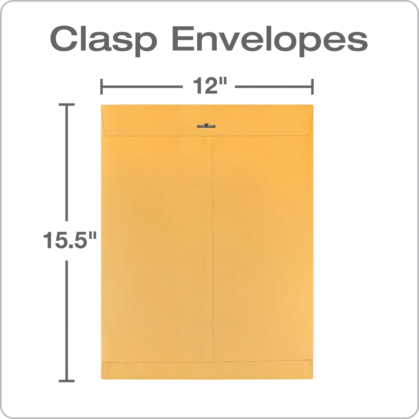 Quality Park Park Clasp Envelopes, 12 X 15.5-Inch, Brown Kraft, Box of 100 (37810)