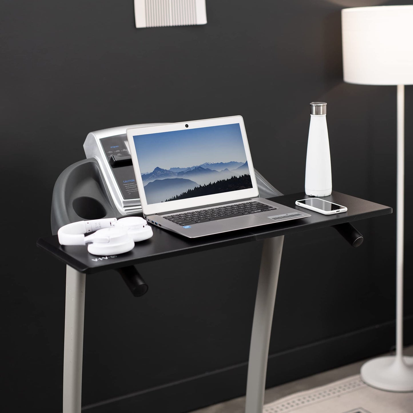 VIVO Universal Treadmill Desk, Ergonomic Platform Designed for Notebooks, Tablets, Laptops, and More, Workstation for Treadmill Handlebars up to 31 inches, Black, Stand-TDML2