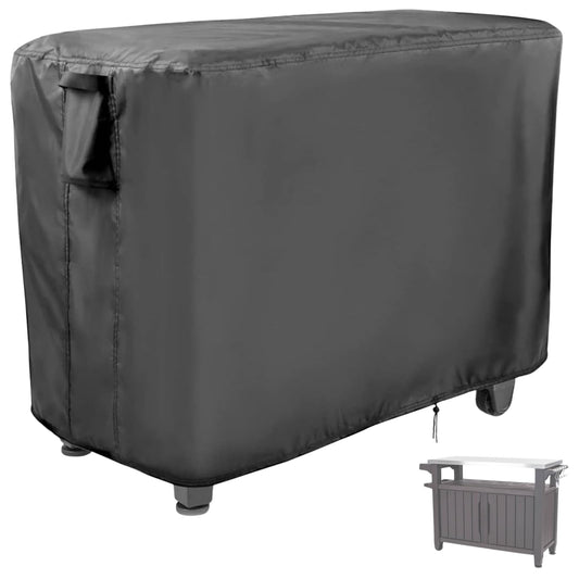 Ancadar Prep Table Cover, 52inch Outdoor Cooler Cart Cover for Keter Unity Xl Portable Bar Rolling Cooler Cart and Storage Cabinet Cover Heavy Duty Waterproof Patio Ice Tool Chest Cover
