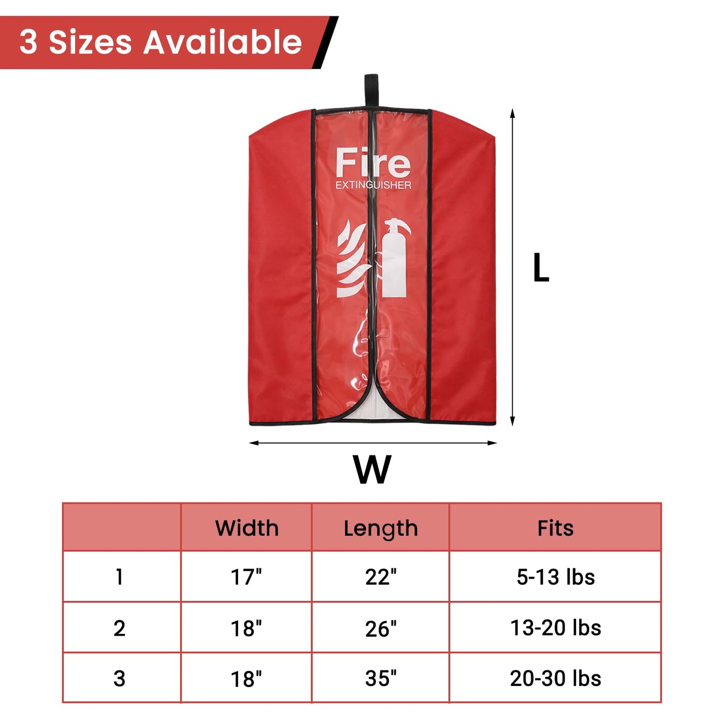 Fire Extinguisher Cover, Heavy Duty Fire Sa-fety Protective Sleeve from Scuffs & Scratches Accessories, 18"Wx35"L, 1 Pcs (20-30LB)