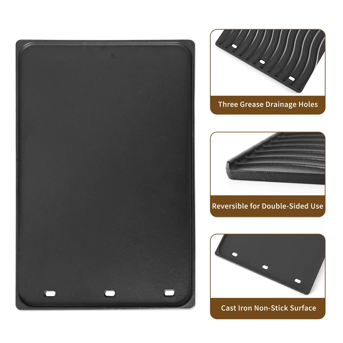 56425 56426 BBQ Griddle Insert for Napoleon Rogue 425 Rogue 525 Rogue 625 Freestyle 425 365 Series Grill Griddle BBQ Replacement Parts Cast Iron Reversible Griddle Plate BBQ Accessories