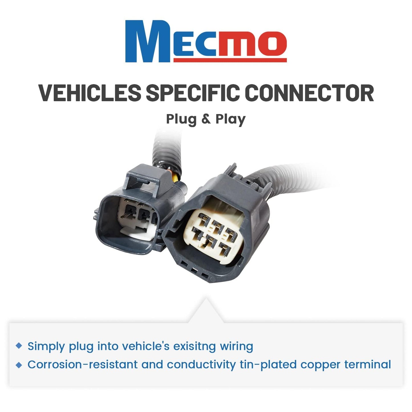MECMO 4-Pin Trailer Wiring Harness for Jeep Wrangler JK JKU 2007-2018, Tow Hitch Wiring for Rubicon Sahara Sport Unlimited 2-Door 4-Door Trailer Light Connect Custom 4 Way Plug and Play T-Connector