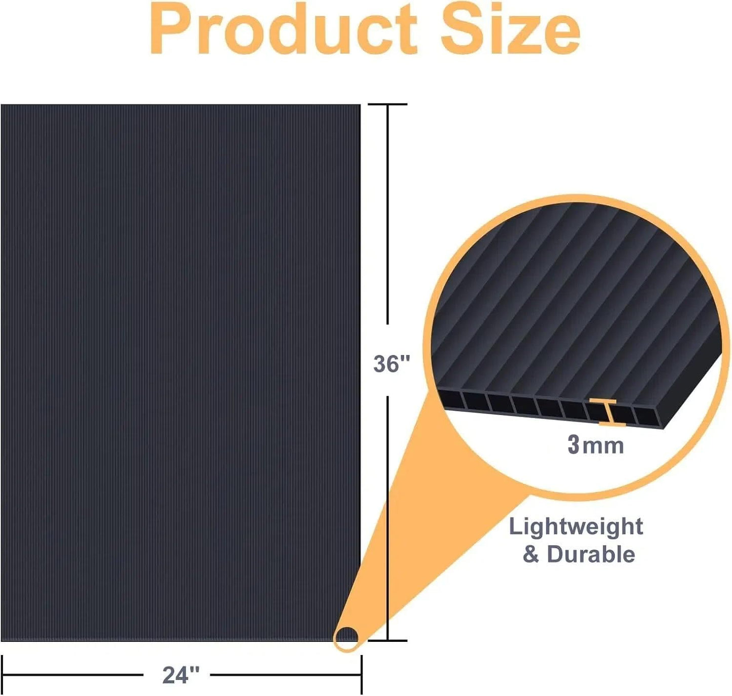 4 Pack 24" x 36" Corrugated Plastic Sheet, 4mm Blank Thick Plastic Poster Boards Double Sided Yard Signs for Garage Sale, Yard Sale, Warning, Party Decor and Crafts
