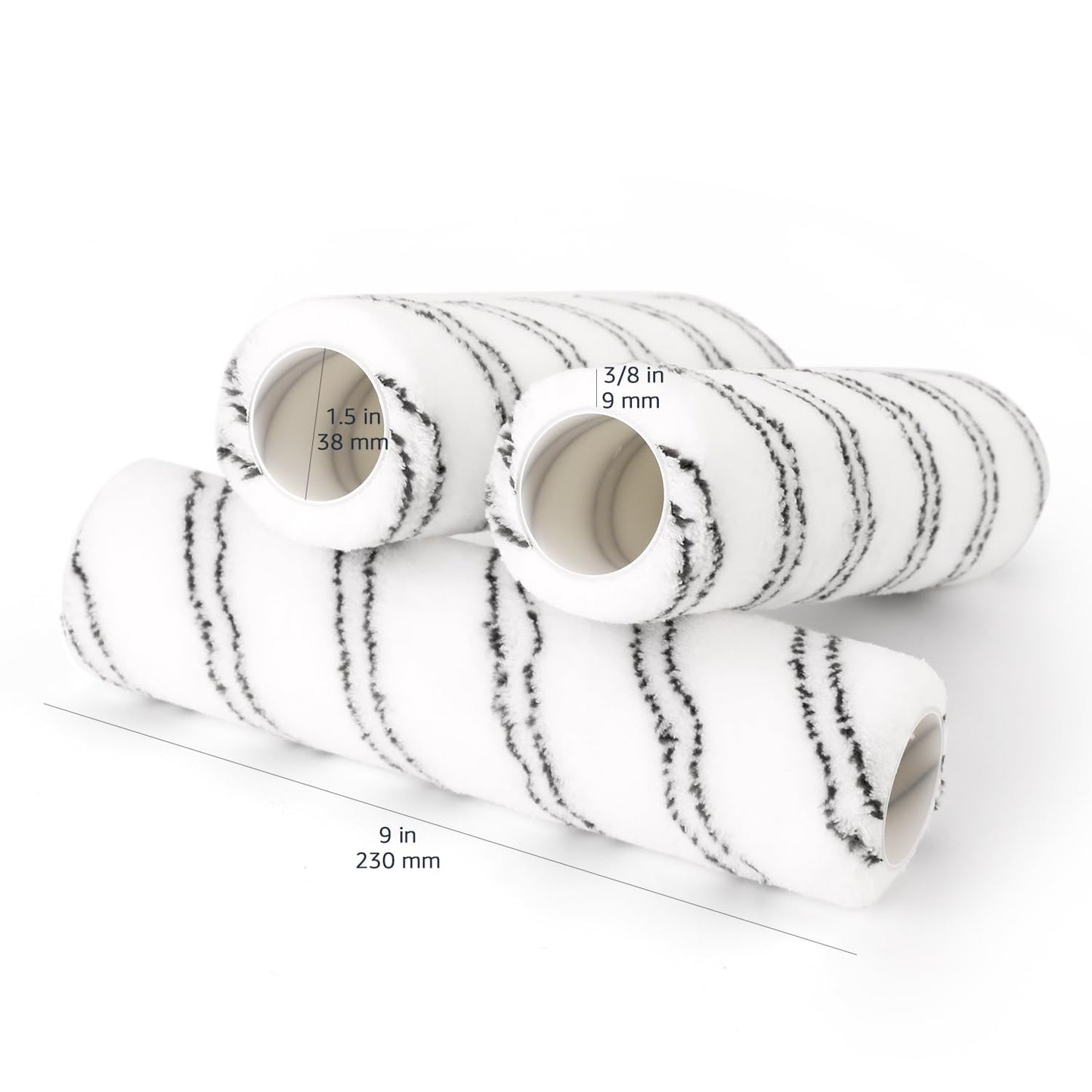 Amazon Basics Microfiber Paint Roller Covers - 9" x 3/8", 12-Pack