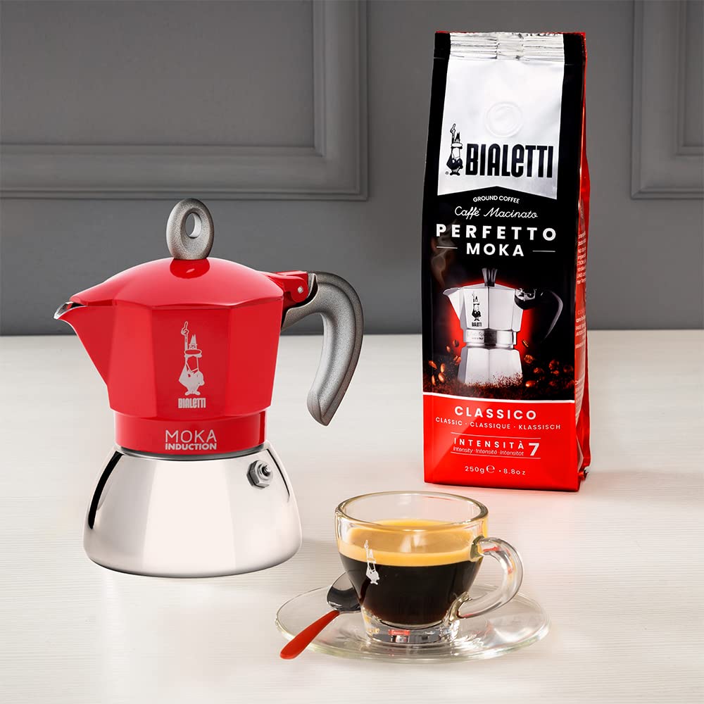 Bialetti Moka Induction 6-Cup, Red