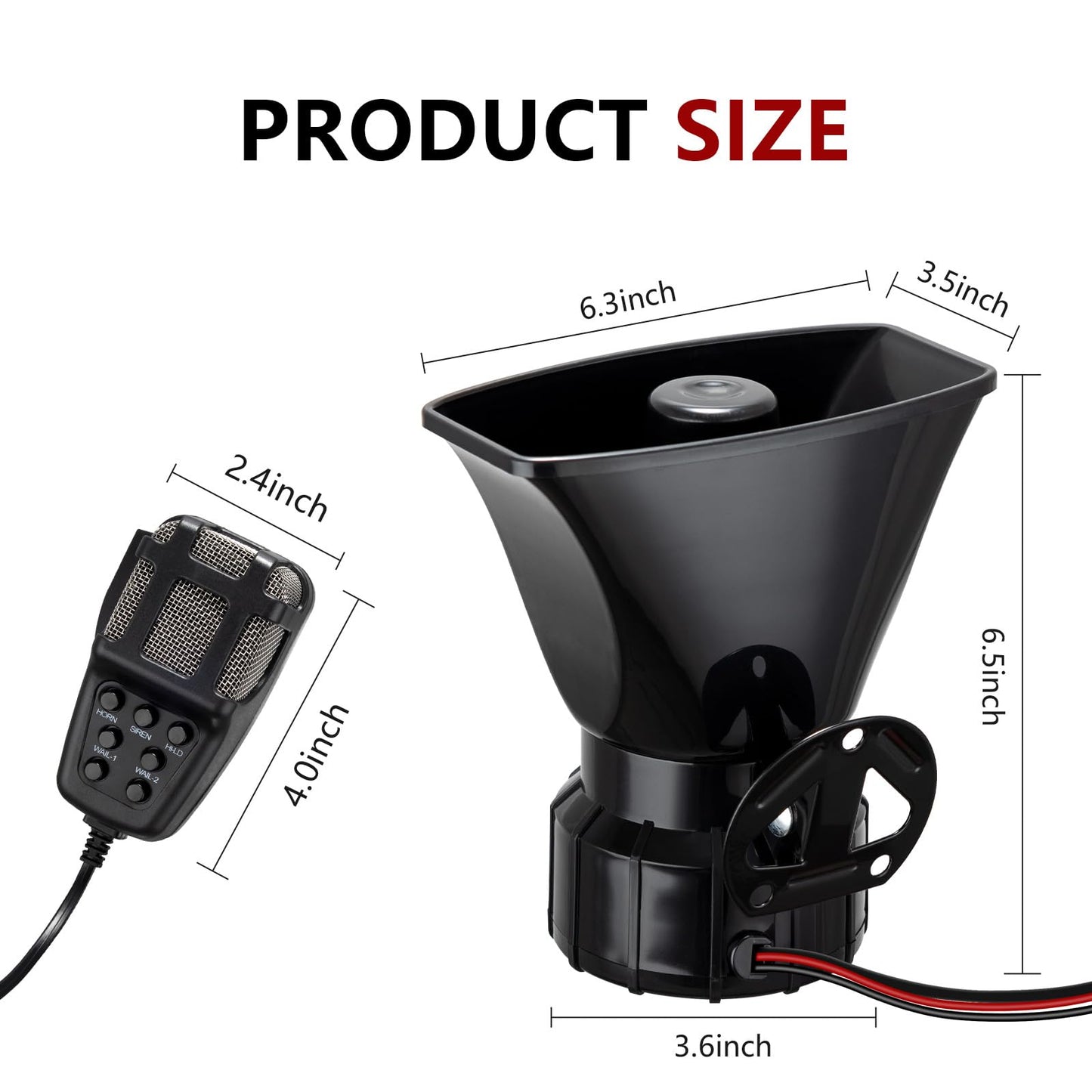 Alarm Horn Siren PA Speaker Mic System,BANHAO 100w 12v 7 Sound Loud Car Alarm Police Horn Police Car Siren Horn Speaker System Emergency Amplifier Alarm Kit Horn for 12V Truck Lorry Boat Car