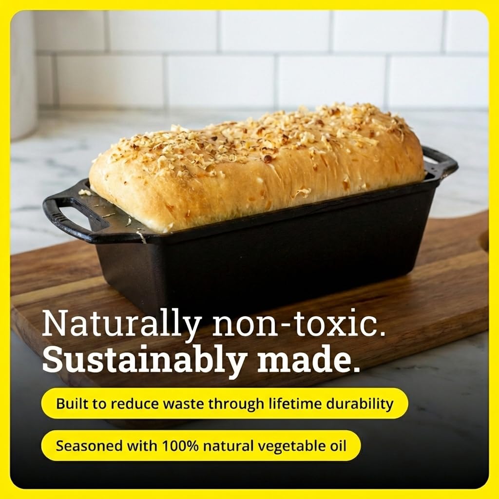 Lodge Cast Iron Loaf Pan 8.5x4.5 Inch, Black