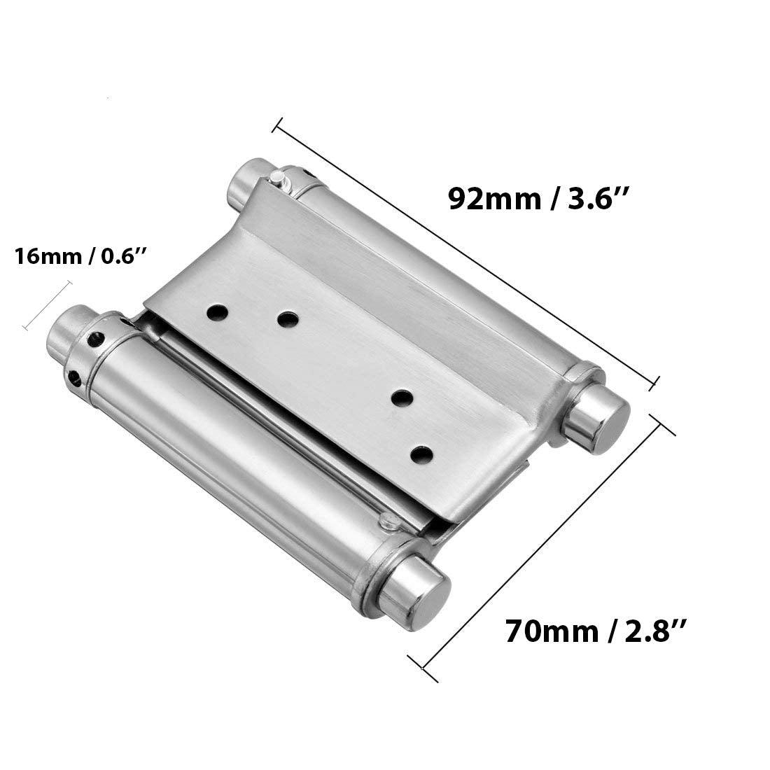 2 Pairs (4 Pcs) 3” Stainless Steel Cafe Saloon Door Swing Self Closing Double Action Spring Hinges