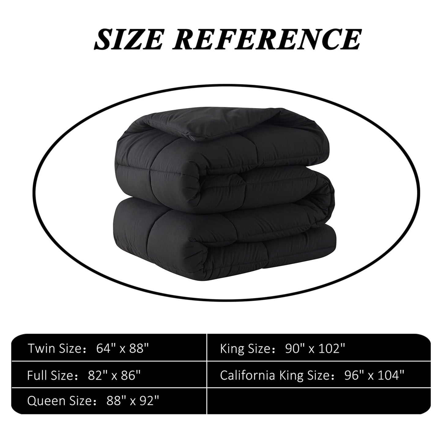 ELNIDO QUEEN All-Season Black Down Alternative Quilted Comforter- Corner Duvet Tabs-Machine Washable-Duvet Insert or Stand-Alone Lightweight Comforter-Queen Size(88×92 Inch)