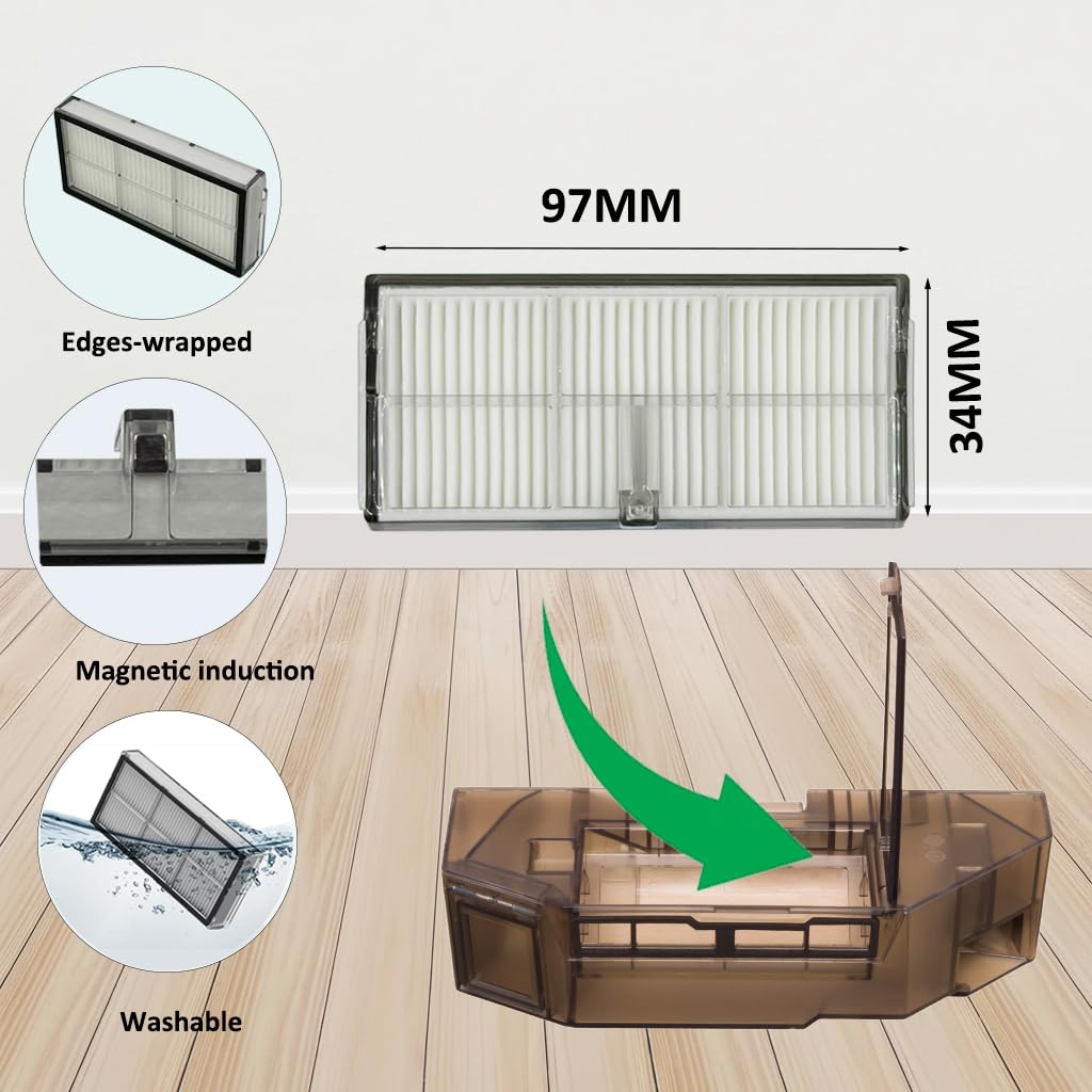 Replacement Parts Accessories for Dreame X40 Ultra Complete L40 Ultra (Gen 2) X40 Master MOVA P10 Pro Ultra (Gen 2) / P50 Pro Ultra Mop Pads *6 Dust Bag*4 Filter HEPA*4 Main Brushes*2 Side Brushes*4