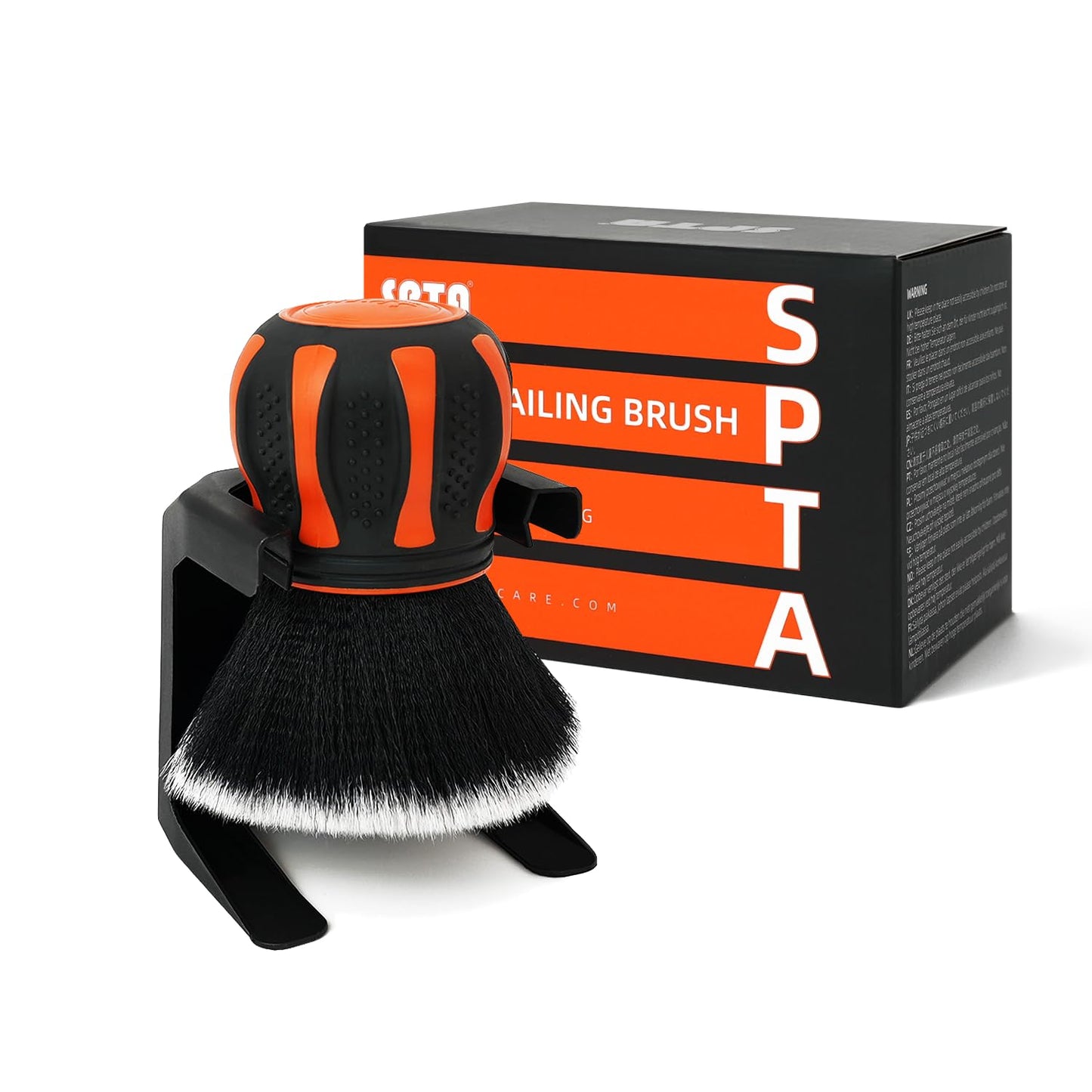 Ultra Soft Detailing Brush, Car Detail Brush, Orange Handle XL Synthetic Brush - Ultra Soft Bristles, Comes with Storage Rack, Covers Large Area Inside or Outside Vehicles