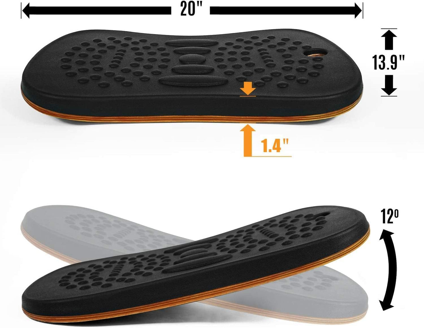 Yes4All Wobble Balance Board for Standing Desk/Foam Pad - Standing Desk Mats, Rocker Board, Office Accessories, Wobble Board for Standing Desk
