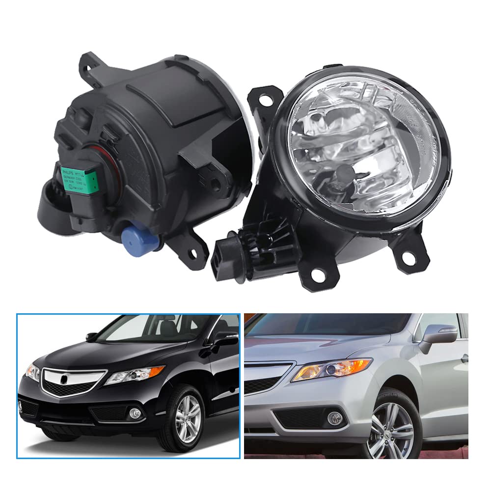 Aynaxcol Fog Lights with H11 Clear Bulbs Compatible With Honda TSX RDX TL CR-V Pilot 2011-2015 Acura
