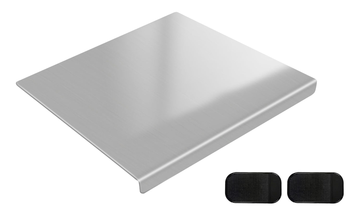 Stainless Steel Cutting Board with 2 Pack Non-Slip Mats, Yoposeo Heavy Duty Baking Cutting Chopping Boards for Kitchen, Meat, Fruits, Vegetables, Bread and Baking (15.7" X 11.8"/ 40 X 30cm)