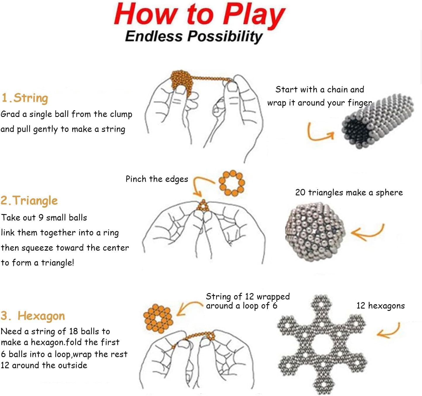 Upgraded Balls Toy Slime Moldable into Countless Shapes with Fidget Puddy Toy for Crafts, Fridge Decor for Age 18+ (3MM)