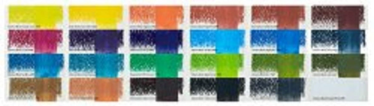 Derwent Inktense Blocks 24 Tin, Set of 24, 8mm Block, Soft Texture, Watersoluble, Ideal for Watercolour, Drawing, colouring, Crafts and Painting on Paper and Fabric, Professional Quality (2300443)