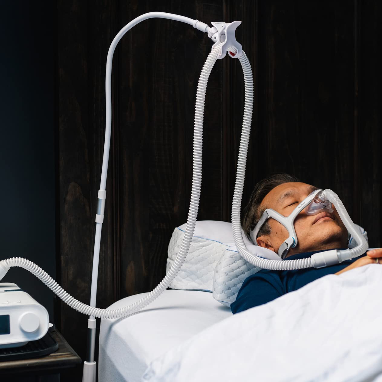 CPAPology Raptor CPAP Tubing Support Claw | Two Attachment Options | Adjustable Non-Slip Foot Clamp or Mattress Plate for Under Mattress | CPAP Equipment for CPAP Hose