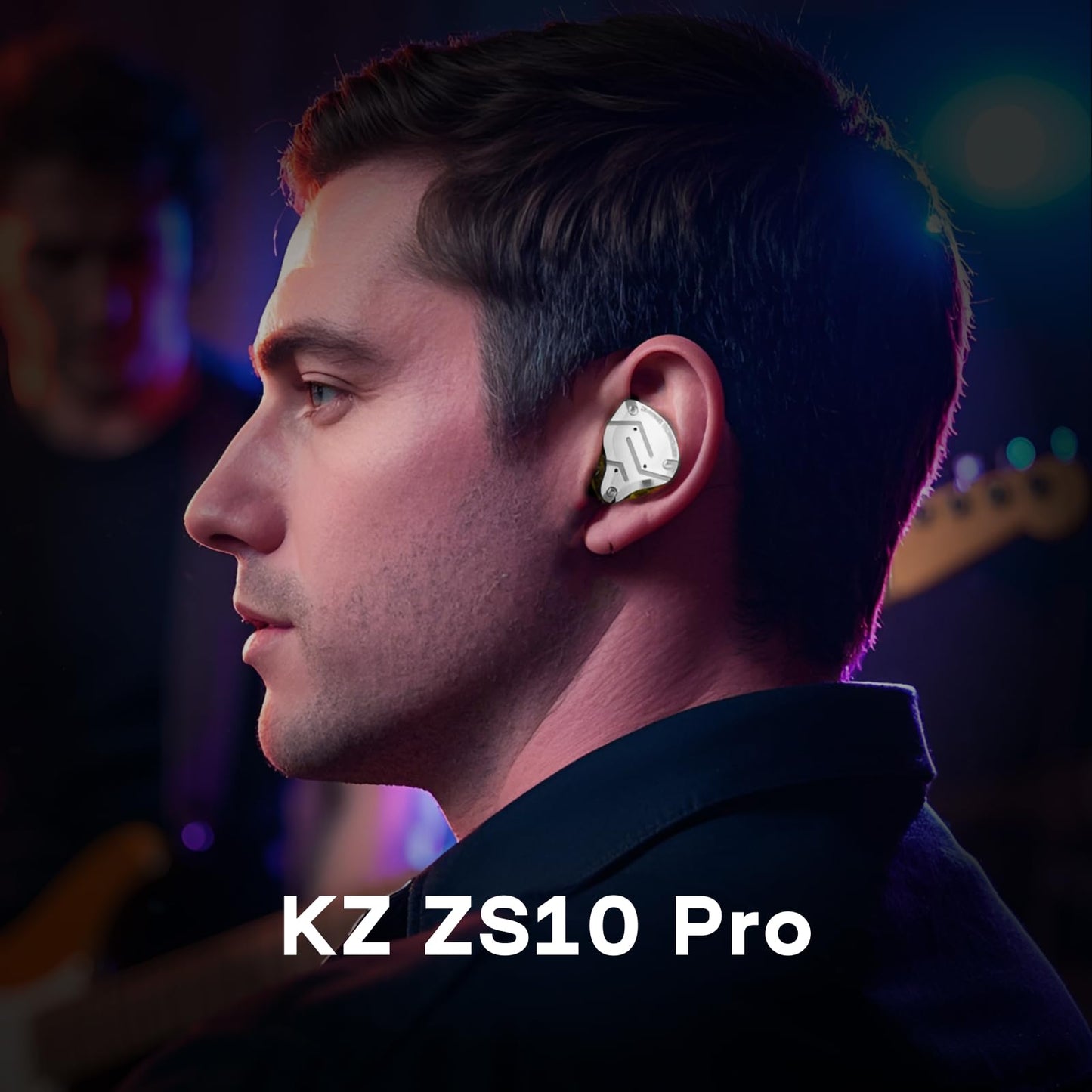 Linsoul KZ ZS10 Pro, 4BA+1DD 5 Driver in Ear Monitor, HiFi Wired Earbuds, Gaming Earbuds, Hybrid IEM Earphones with Stainless Steel Faceplate, Recessed 2 Pin Detachable Cable (Without Mic, Black)