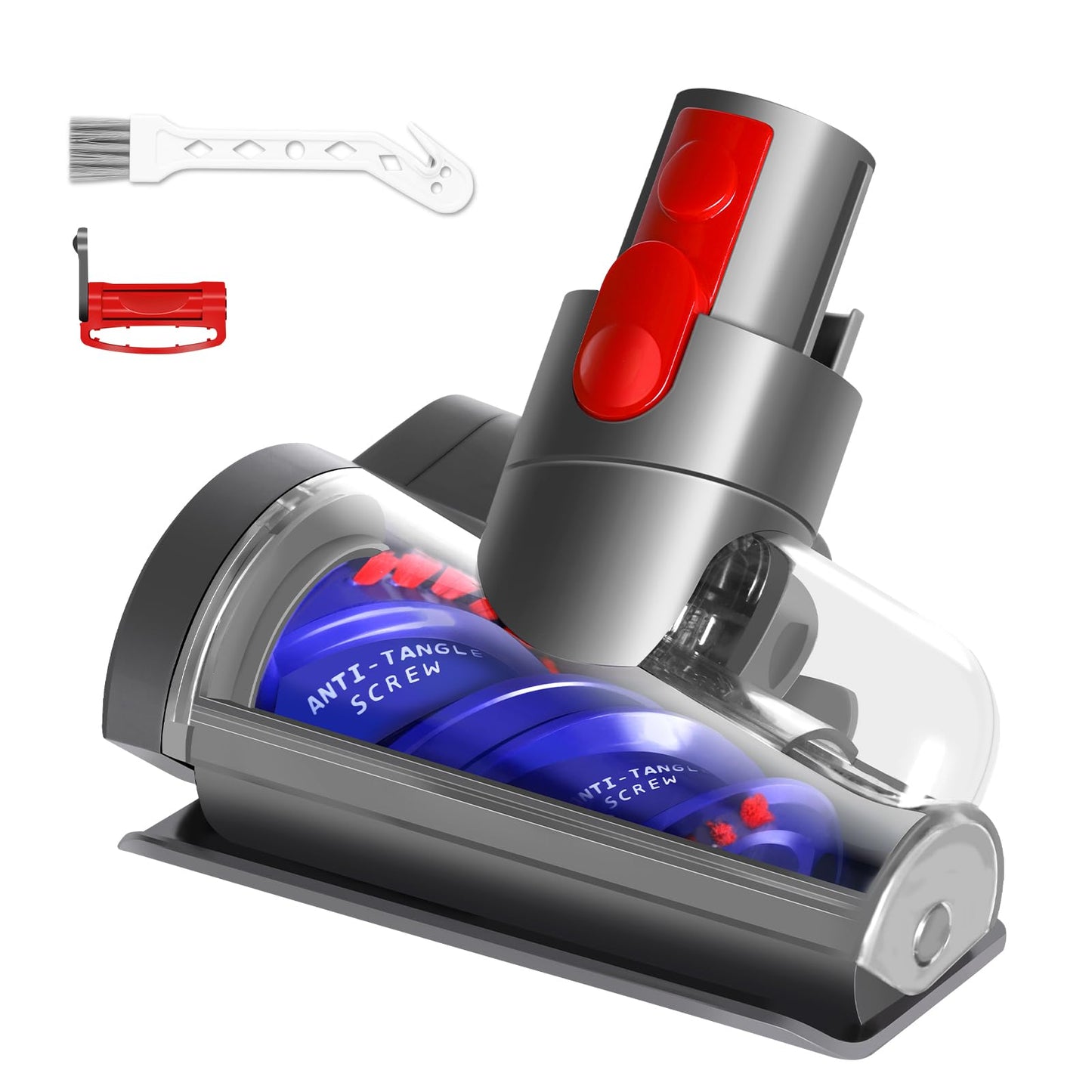 Mini Motorized Tool Brush Head Compatible with Dyson V7 V8 Cyclone V10 V11 V15, Anti-Tangle Attachment Replacement Head Suitable for Long Hair and Pet Hair