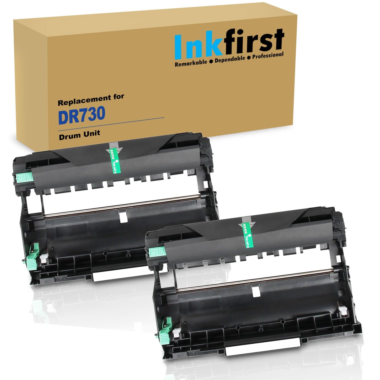 2 Inkfirst Compatible Drum Unit Replacement for Brother DR-730 DR730 DCP-L2550DW HL-L2350DW HL-L2370DW HL-L2370DWXL HL-L2390DW HL-L2395DW MFC-L2710DW MFC-L2730DW MFC-L2750DW MFC-L2750DWXL