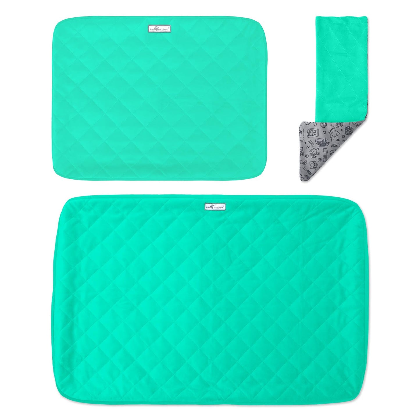 Paw Inspired® Fitted Fleece Cage Liners for Ferret Nation/Critter Nation Single Unit (Bottom Pan Liner, Ramp Cover, Shelf Liner) for Ferrets, Rats, Chinchillas, Hedgehogs, Other Small Animals (Green)