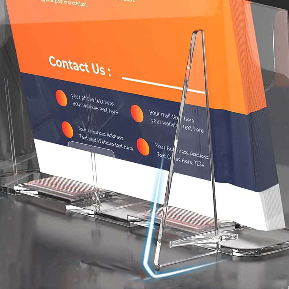 2 pack Acrylic Brochure Holder 9.25inch x 10.82inch Clear Booklet Display Stand for Desk or Wall Mount Plastic Countertop Organizer Literature Flyer Card Magazine Pamphlet Business Portable Menu