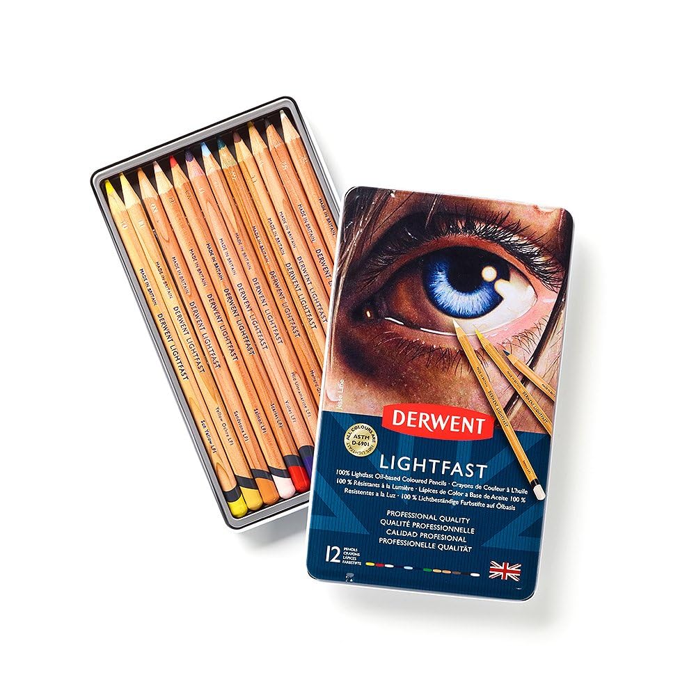 Derwent 2302719 Lightfast Colored Pencils, for Artist, Drawing, Professional, 12 Pack