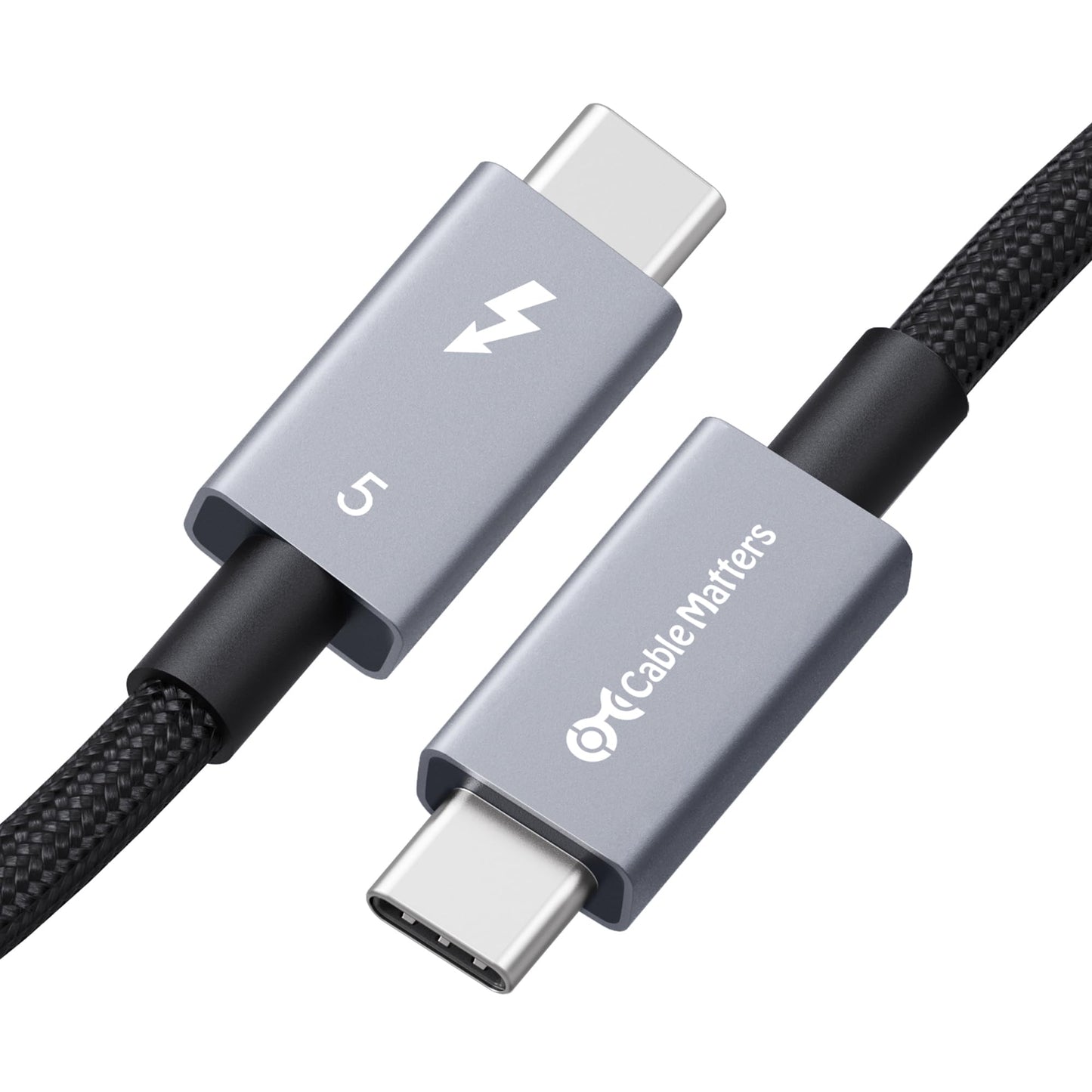 [Intel Certified] Cable Matters 80Gbps Braided Thunderbolt 5 Cable with up to 120Gbps Bandwidth Boost and 240W Charging in Black - 3.3ft/1m, Compatible with Thunderbolt 4/3, USB4, and USB-C