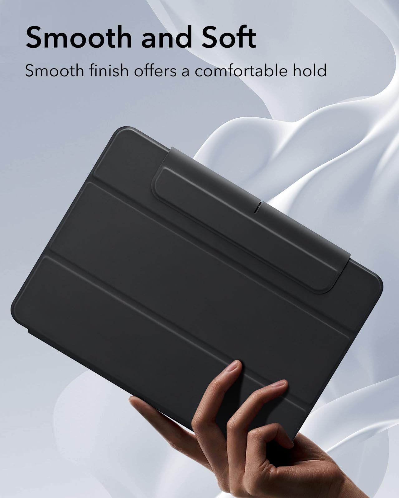 ESR for iPad Air 13 Inch Case M3/M2(2025/2024) with Pencil Holder, Removable Magnetic Cover, Vertical Stand, Fully Supports Pencil Pro and Pencil(USB-C), Rebound 360 Series, Black