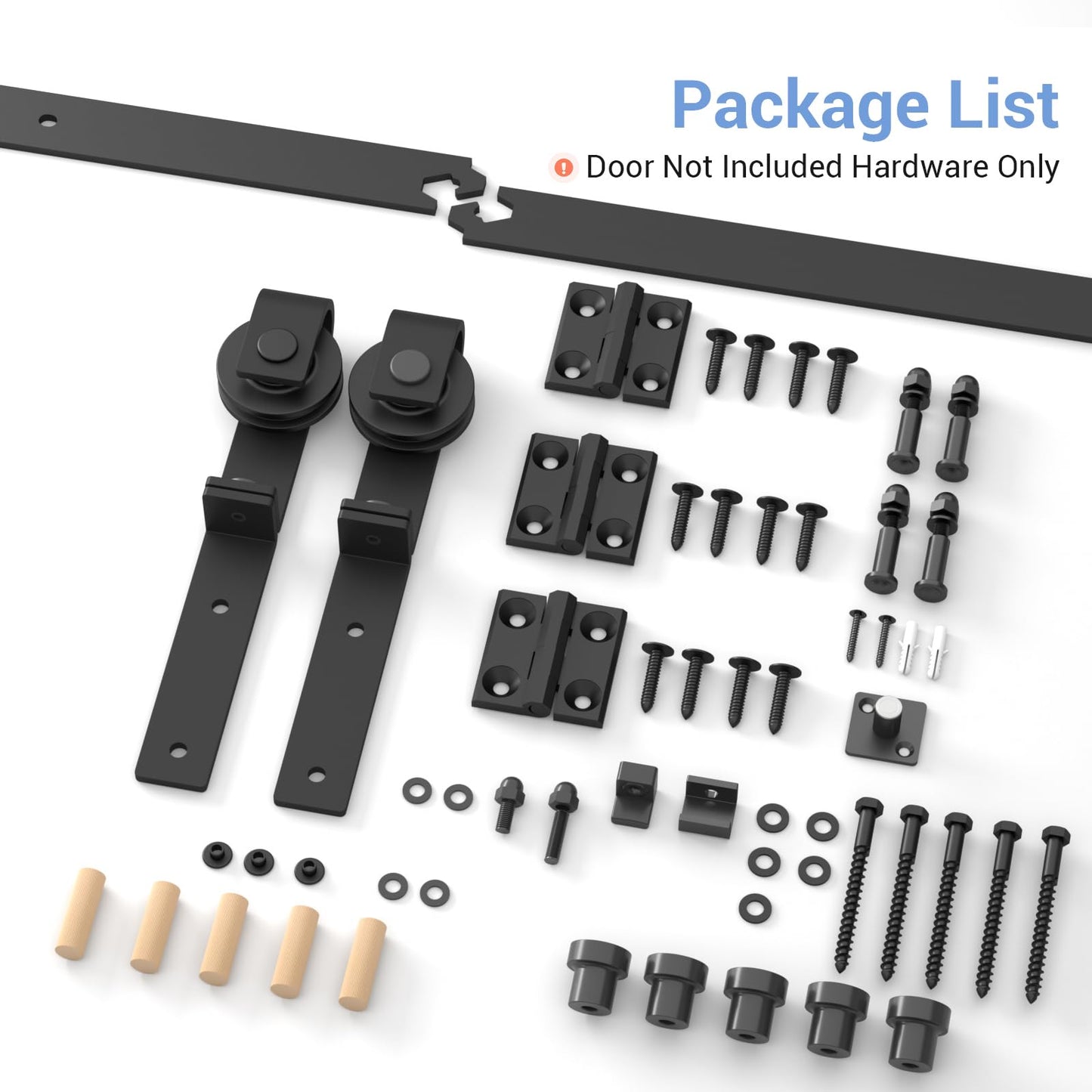 TSMST 91CM/3FT Bi-Folding Sliding Barn Door Hardware,Quietly Simple and Easy to Install for 2 Doors Hardware Kit, Applicable to Door Openings 60-70CM