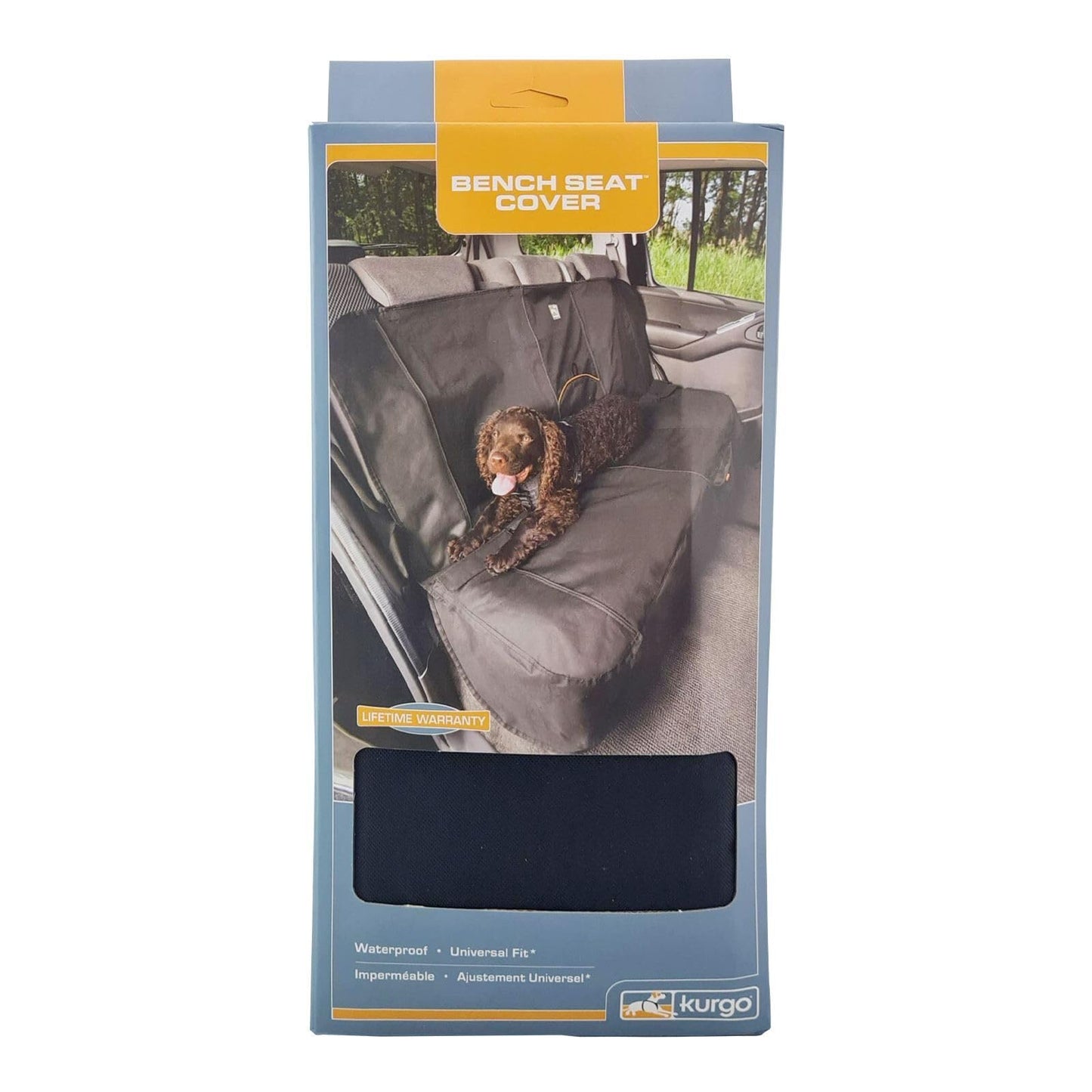 Kurgo Dog Seat Cover, Car Bench Seat Covers for Pets, Dog Backseat Cover Protector, Water Resistant for Dogs, Contains Seat Anchors