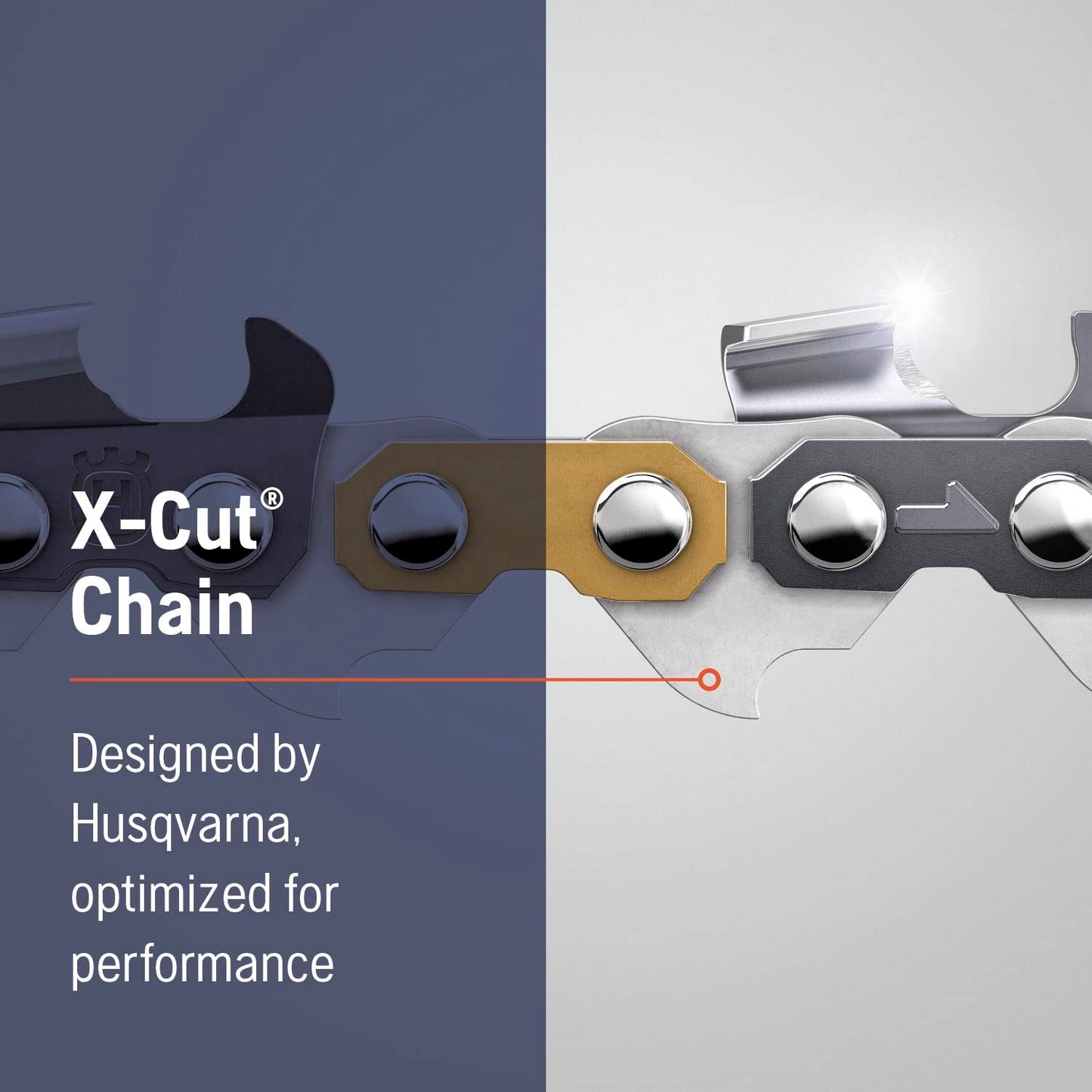 Husqvarna 581643680 SP33G-80 20 in. X-Cut Chainsaw Chain - 0.325 in. Pitch, 050 in. Gauge Orange/Gray