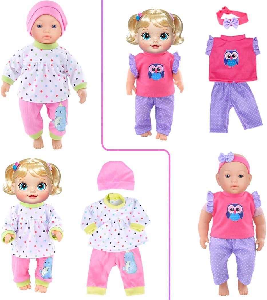 10 Sets Baby Doll Clothes and Accesories for 10 Inch Baby Dolls 12 Inch New Born Baby/Alive Baby Dolls 14 inch Dolls(No Doll