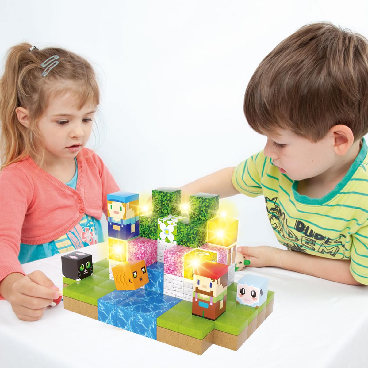 JOYYAGSK 1 Inch 150PCS Magnetic Blocks Building Set, Magnet Constructions Stacking Toys STEM Sensory Educational Christmas Birthday Gifts for Toddler Boys Girls