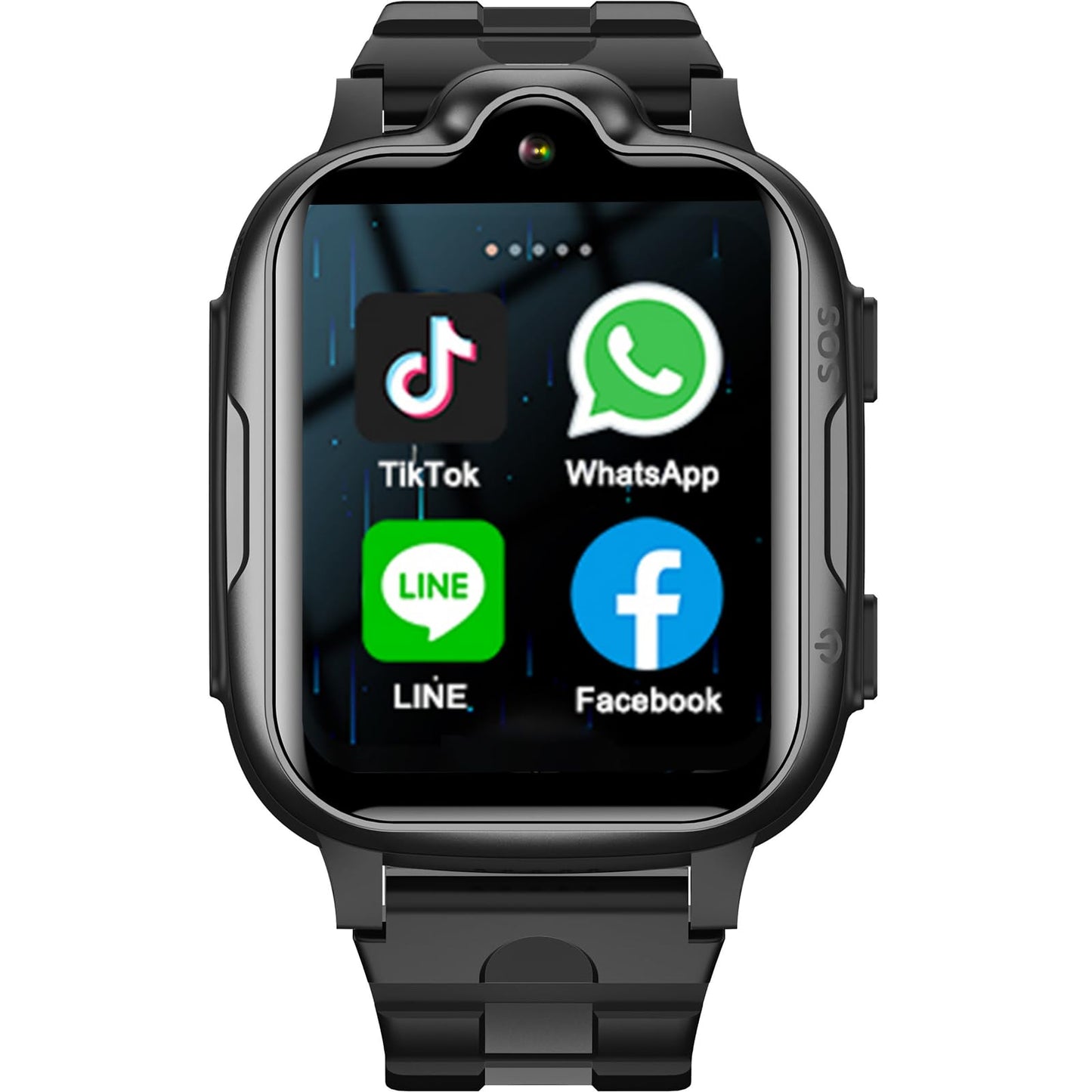 4G GPS Kids Smart Watch - with Whatsapp Line Facebook TikTok Smartwatch Global Phone Watch Real Time Tracking Waterproof SOS Emergency Alarm Two-Way Calling Video Call Text Voice Chat for Ages 3-15