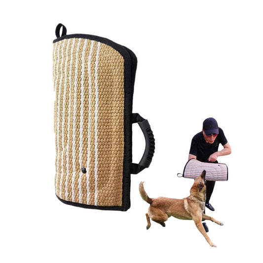 ONEPETT Dog Bite Sleeve Training Protection Arm Jute Chew Tug Toy for K9 Work Dog Pitbull German Shepherd Puppy Young Dogs Jump Training Equipment (Black)