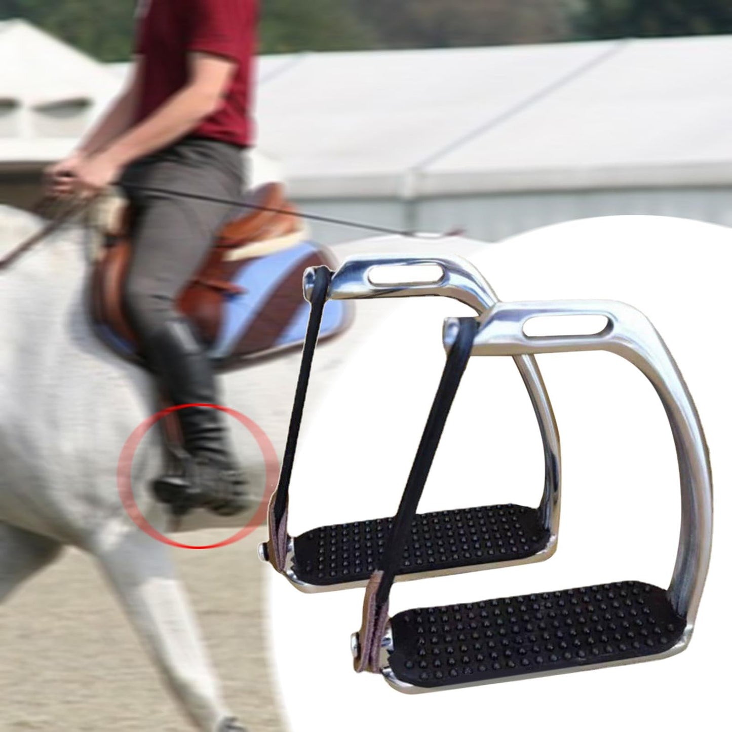 Amagogo Horse Riding Stirrups 2X English Riding Safety Stirrup for Equestrian Sports
