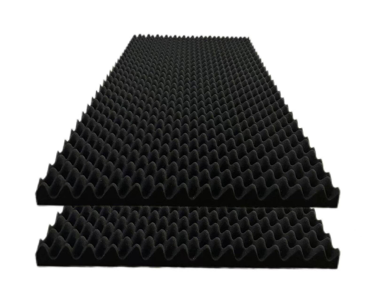 Jdejiela 2 Pack Egg Crate Foam Sound Proof Foam Panels for Walls,48''X24''X2'' inch Acoustic Panels, high-Density Fireproof soundproof Wall Panels, Professional Acoustic Treatment (Black)