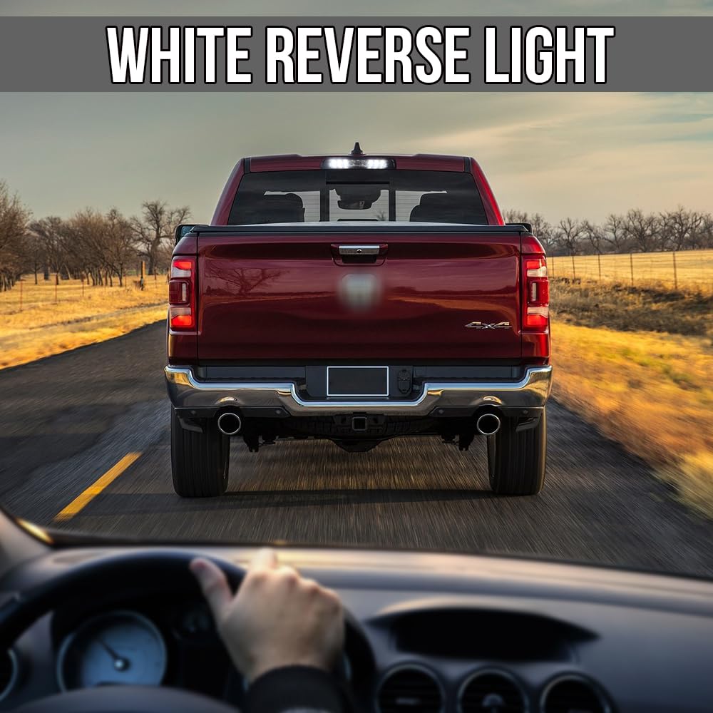 Ram Third Brake Light for Dodge Ram 1500 2500 2009-2017 Red/White High Mount Led Reverse Lights Rear Stop Tail Lamp (3RD Brake 066-3 CA)