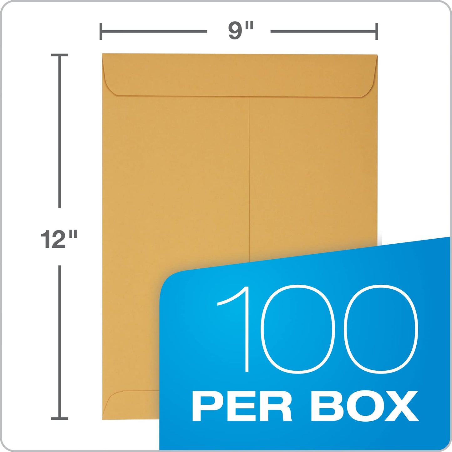 Quality Park Envelopes, Redi-Seal Catalog Envelopes, 9 x 12 Inches, 28 lb Light Brown Kraft, Self-Sealing, 100 Count - Ideal for Mailing, Storage, and Organizing